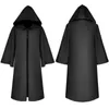 Men's Trench Coats Adult Kids Cloak Solid Color Hooded Witch Vampires Cape Halloween Masquerade