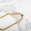 Link pulseiras jinhui redondo grânulo bola colorido amor cristal incrustado cor de ouro pulseira de aço inoxidável 18 k moda para mulheres jóias