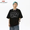 T-shirt da uomo 2024 maglietta allentata da uomo streetwear hip-hop camicia oversize harajuku sfumatura di colore lettera grafica donna magliette cotone