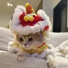 Cão vestuário traje leão dança e gato festival de primavera ano chinês role play filhote de cachorro pet chihuahua