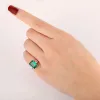 Rings CXSJEREMY SOLD 14K 옐로우 골드 약혼 반지 9*11mm Lab Moissanite 웨딩 밴드와 함께 Emerald Center 만들기 선물 선물