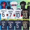 23 24 Paris Mbappe＃7サッカージャージーハキミスタジアムEs Maillo de Football Shird Markinhos Verratti Icardi 2023 Home Away Fans Player Uniform Kid Kit