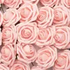 Têtes de roses artificielles en mousse, 50 pièces, 8cm, fausses fleurs décoratives pour Bouquet de fête de mariage, fausse couronne artisanale, fournitures pour Scrapbook, DIY bricolage