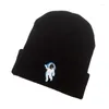 Bérets unisexe hiver automne astronaute broderie acrylique bonnet chapeau pour femmes en plein air chaud coupe-vent froid casquette universelle collocation 138