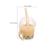 Keychains Milk Tea Pendant Keychain for Women Bubble Accessories Söta handväska Charms Plastiska ryggsäck Cup Pendants