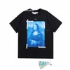 Mens T-shirts Xia Chao Brand ow off Mona Lisa Oil Målning Arrow Kort ärm Män och kvinnor avslappnad stor lös T-shirt Q76O