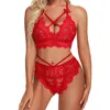 Reggiseni Set Lingerie sexy per donna Reggiseno in pizzo Set floreale trasparente e mutandine Costume intimo per donna