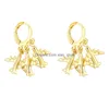 Dangle Chandelier Earrings Polished Gold Hoops Airplane For Women Copper Zircon Cross Fashion Crystal Jewelry Party Gifts Ersz18 D Dh6Jm