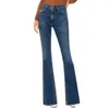 Dames jeans hoge taille spleet enigszins wijd uitlopen om er dunner uit te zien en op een broek lange Jean Women denim gebreide leggings