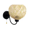 Wall Lamp Lights Rattan Shade E27 E26 Bamboo Woven Lampshade Lamps Sconce Light Fixture For El Party Cafe