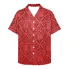 Mens Casual Shirts Polynesian Tribal Samoan Totem Tattoo Samoa Prints Vintage Street Short Sleeve Summer Thin Material Hawaiian Shirt