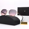 Designer-Sonnenbrille für Herren und Damen, Marke, luxuriös, Metallrahmen, polarisiert, klassische Brille, schwarz, Vintage, Sommer, Outdoor-Sonnenbrille mit Box