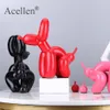 Estatuilla de animales de resina, lindo globo de caca en cuclillas, estatua con forma de perro, escultura artística, artesanía, mesa, accesorios de decoración del hogar 211025315u