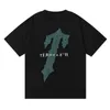 Men's T-Shirts 2023 New Mens Trapstar T Shirt Short Sleeve Print Outfit Chenille Tracksuit Black Cotton London Streetwear S-XL