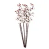 Decorative Flowers 5Pcs 60cm Artificial Plum Blossom Fake Home Wedding Decoration (Red)