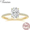 Rings Trumium 3ct Official 925 Sterling Silver Engagement Rings For Women Oval Cut Cubic Zircon Wedding Promise Rings Fine Jewelry