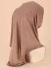 Modello di abbigliamento etnico Puro colore curry Drill Poliestere Berretto con fondo Set Testa Berretto musulmano Avvolgere Sarong Temperamento Elegante