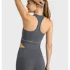 Yoga outfit al Women Sports Bras Topps Cew Neck Finess Tank Vest Skin Friendly Workout Leggings Al Pants andas Svartlös snabb torr topp kvinnlig yogauppsättning