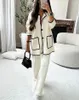 Women's Autumn Fashion Loose Solid Color Two Piece Set Elegant Chic Casual Office Lady Outerwear