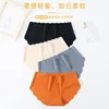 Culottes pour femmes Un morceau de soie glacée Sous-vêtements sans couture Confortable Respirant Coton Tissu d'entrejambe Femmes Solide Couleur Wave Briefs