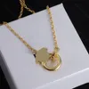 Collana con ciondolo a forma di cuore per le donne Collane a catena in oro di lusso Gioielli da donna firmati Gioielli di ancoraggio classici Regali di San Valentino per matrimoni da donna -3