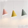 Pendant Lamps Nordic Style 1 Pcs Funnel Shape Light Bar Cafe Lighting Suspension Luminaire Modern Exhibition Showcase Led Drop Delive Dhq2W