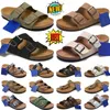 free shipping sandals for men women Designer slippers birkenstock slides shoes suede Leather boston clogs outdoor buckle strap flats