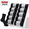 Chaussettes pour hommes 10 paires/hommes de haute qualité confort coton Midtube noir classique affaires respirant absorbant la sueur bas EU39-48