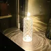 Table Lamps LED Crystal Lamp Rose Projection Light Romantic Diamond Atmosphere Night For Bedroom Party Christmas Decor