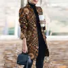 Kvinnors kostymer vintage blommor tryckt överdimensionerade blazer kvinnor lapel långärmare jacka mode våren höstens kontorsdräkt coat indie