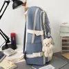 Schultaschen 5 teile/satz Kawaii Frauen Rucksack Koreanische Nette Studentin Mädchen Große Kapazität Schultasche