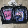 Herren-T-Shirts, Vintage-High-Street-Stern-Buchstaben-T-Shirt, lustiges Kopf-Langarm-Oberteil, Crack Do Old Wash-Baumwoll-T-Shirts, Hip-Hop-Stil für Männer und Frauen