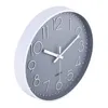 Relojes de pared Reloj sin tictac de 14 pulgadas Silencioso Funciona con pilas Redondo Decoración de estilo simple y moderno (gris) Venta al por menor