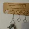 Hooks Wooden Wall Art Decor Craft Key Ring Set Cartoon Hanging Keychain For Decoration Cute Figure Holder Pendant Ornaments