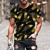 Männer T Shirts 2024 Mode Sommer 3D Feder männer/frauen Hemd Druck Kurzarm Rundhals Tops