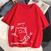 T-shirts pour femmes pur coton mignon chien imprimé T-shirt grande taille femmes ample à manches courtes 2024 haut Kawaii vêtements chemise surdimensionnée