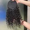 高品質ペルーマレーシアインドの髪自然の黒い深い波ポニーテールヘアエクステンション100％生バージンレミー人間の髪