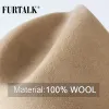 Береты Furtalk, шляпа-федора из 100% австралийской шерсти, женская и мужская шляпа, женская фетровая шляпа с широкими полями, джазовая фетровая шляпа, винтажная Панама-ведро, зимняя кепка