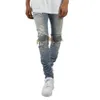 Design fashion foreign trade FOG style men's jeans personality pleated slim stretch men jeans L2402