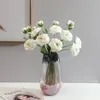 Decorative Flowers 2 Head Camellia Ins Simple Home Living Room Decoration Fake Bonsai Artificial Bouquet Tea Roses