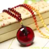 Clips Myanmar Blood Red Amber Safety Buckle Pendant Collier Pragie Raw Baltic Amber Pendant Men et Chandard pour la chaîne de chandail