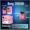 Bestselling Bang DE 8500 Puff Vape Kit Rechargeable Disposable Vape Case Mesh Coil 12 Flavors 0% 2% 3% 5% 550mAh Battery 18ml Preloaded Cart Vapors DE