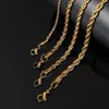 18K Gold Plated Rope Chain Bracelets Stainless Steel Bracelet for Women Men Golden Fashion Clasic Twisted Rope Chains Charm Jewelry Gift 3 4 5 6mm