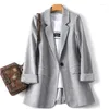 Women's Jackets 2024 Fashion Design Apricot Suit Coat Female Autumn Korean Casual Tailored Office Lady 23096