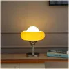 Floor Lamps Mid-Ancient Decorative Table Lamp Ins Style Retro Dan Glass Light Luxury Wheat Bedroom Study Bedside Drop Delivery Dhqnh