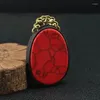 Colares de pingente simulado vermelho coral tibetano nepal encantos artesanais retro lótus vajra étnica para fazer jóias diy colar