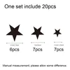 20pcs/set Star 3D Sticker Sticker Mirror Irregular Mirror Vanity Mirror Arte Decal Kids Decoración de sala de estar decoración del hogar Decoración W0187