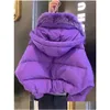 Women'S Trench Coats Womens Fashionable Down Cotton Jacket High-End Small Fragrant Style Large Fur Collar Thick Coat Winter 2024 Dro Otx5Q