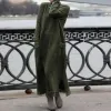 Kleider Herbst Winter Damen Lose Gestricktes Warmes Langes Kleid Plüschpullover Lässige Elegante Kleider für Frauen