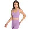 Yoga-Outfit, weicher, breiter Saum, Träger-Sport-BH für Frauen, überkreuzter Rücken, mittelstarke Impact-BHs, gepolsterte Gym-Tops, Sport-Büstenhalter